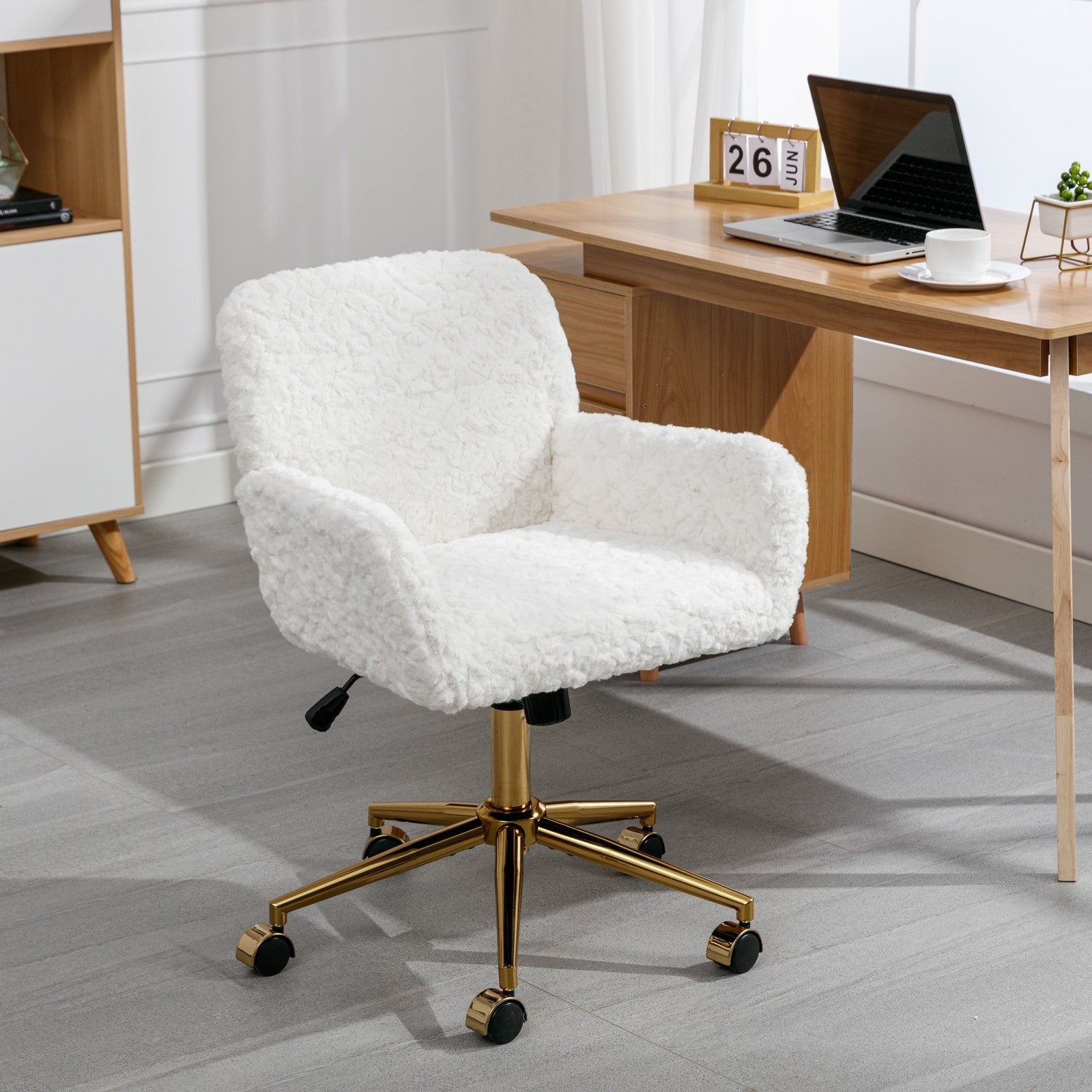 White Rabbit Hair Office Chair