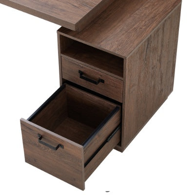 Home Office Computer Desk With Drawers Hanging Letter-size Files, 65 Inch Writing Study Table With Drawers