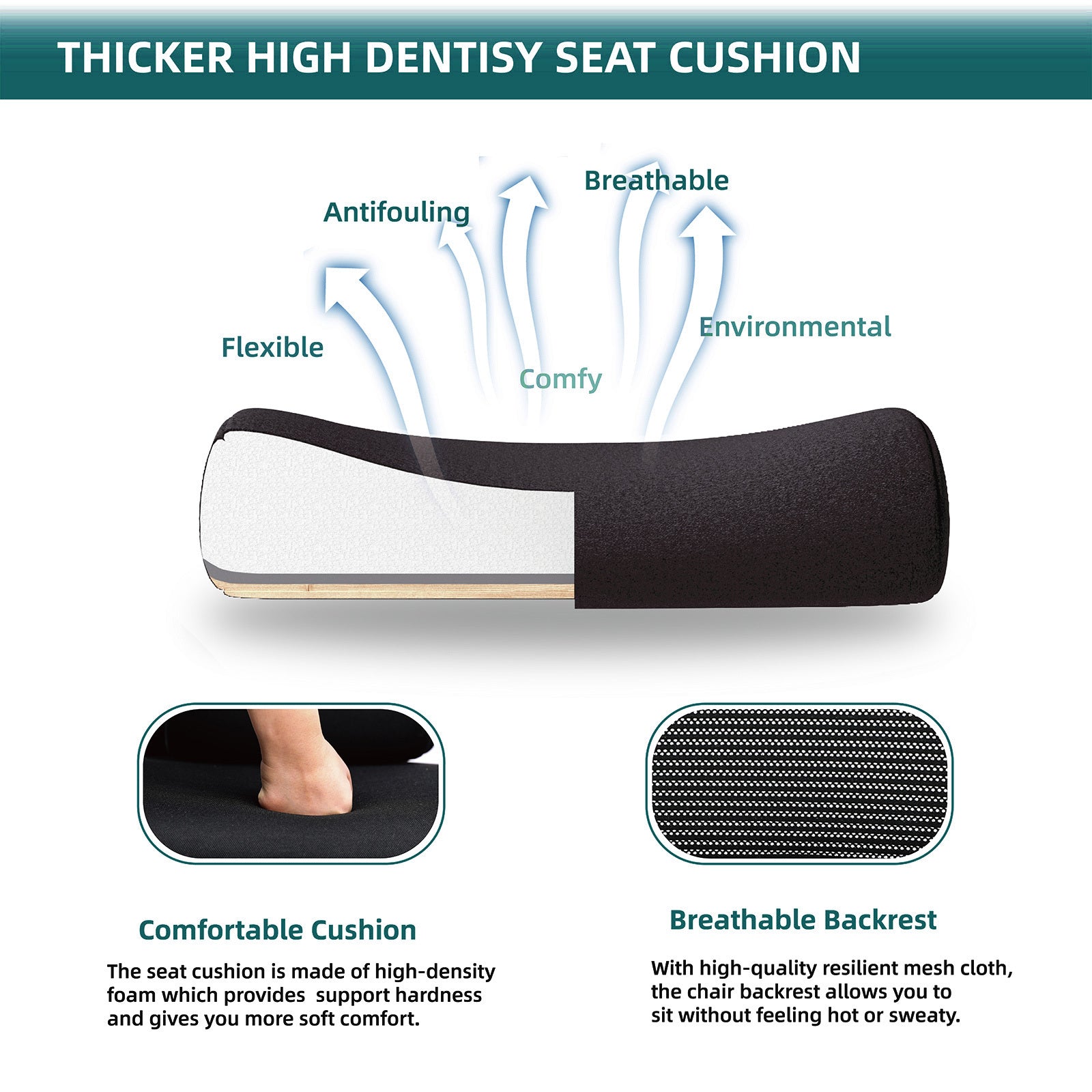 Retractable Footrest Ergonomic Swivel Office Chair