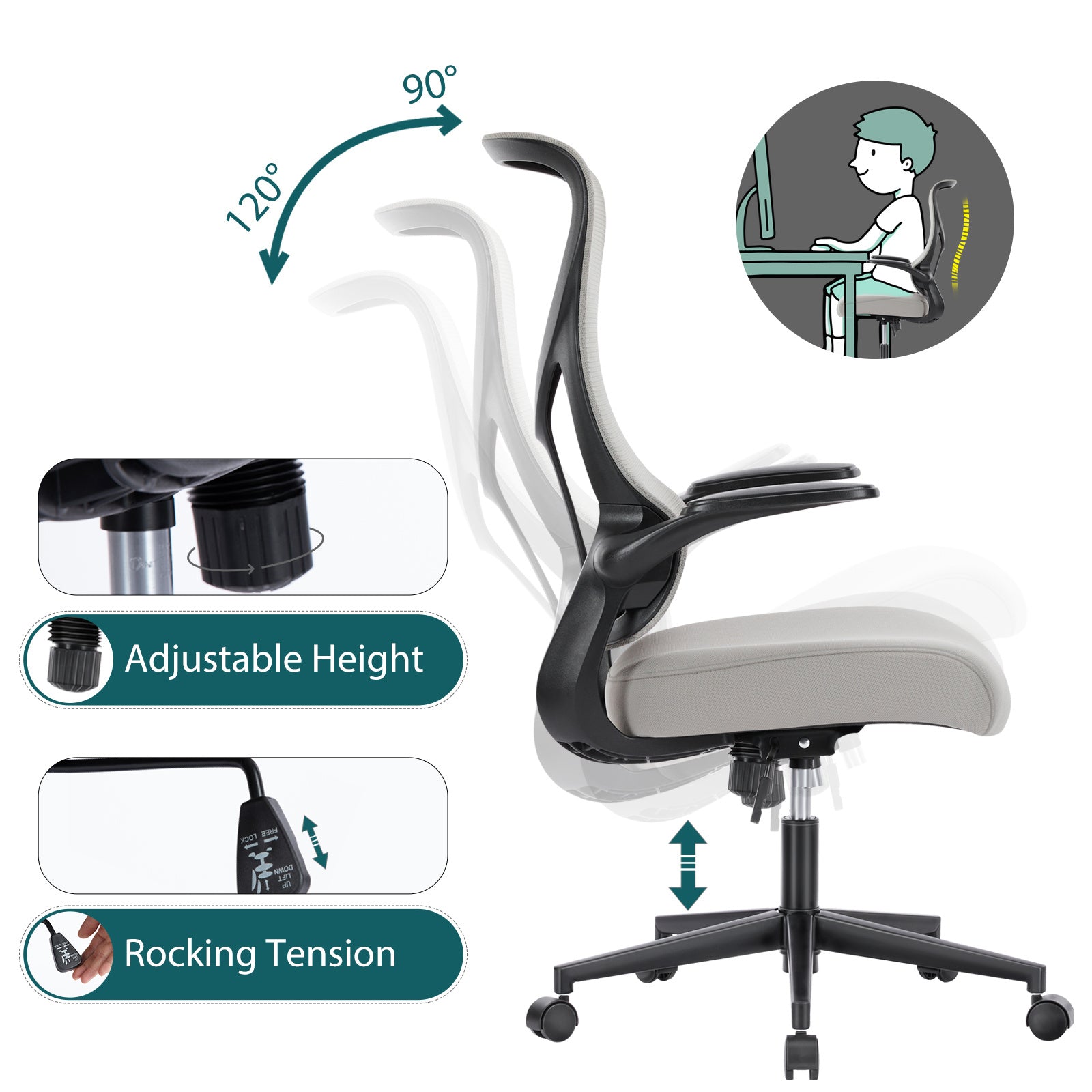 Ergonomic Computer Mech Net Chair