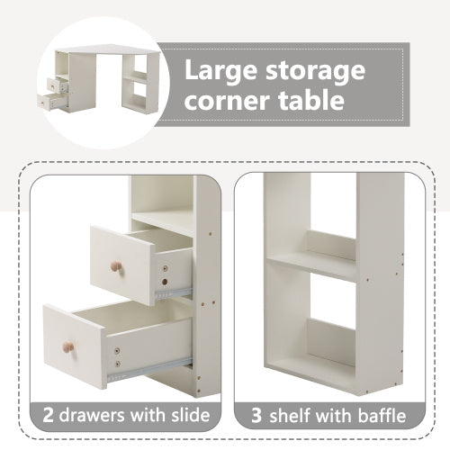 L-Computer Desk Corner Computer Desk With Large Storage Space Study Desk Laptop Table For Home Office