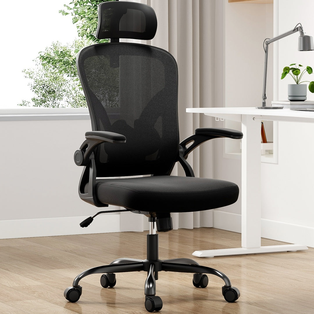 Computer Chair With Armrests And Adjustable Lumbar Support