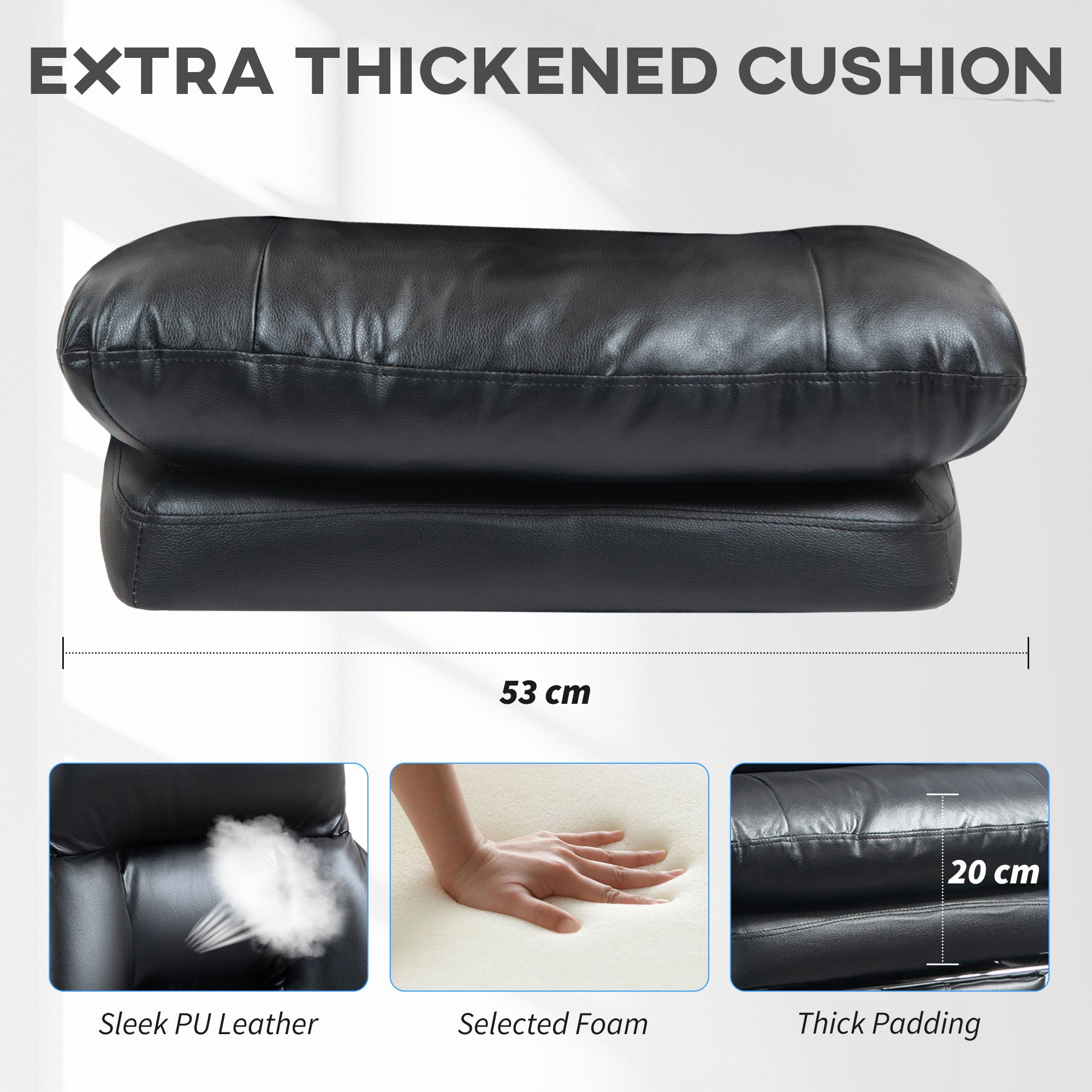 Overstuffed Office Chair, High Back Desk Chair With Foot Rest