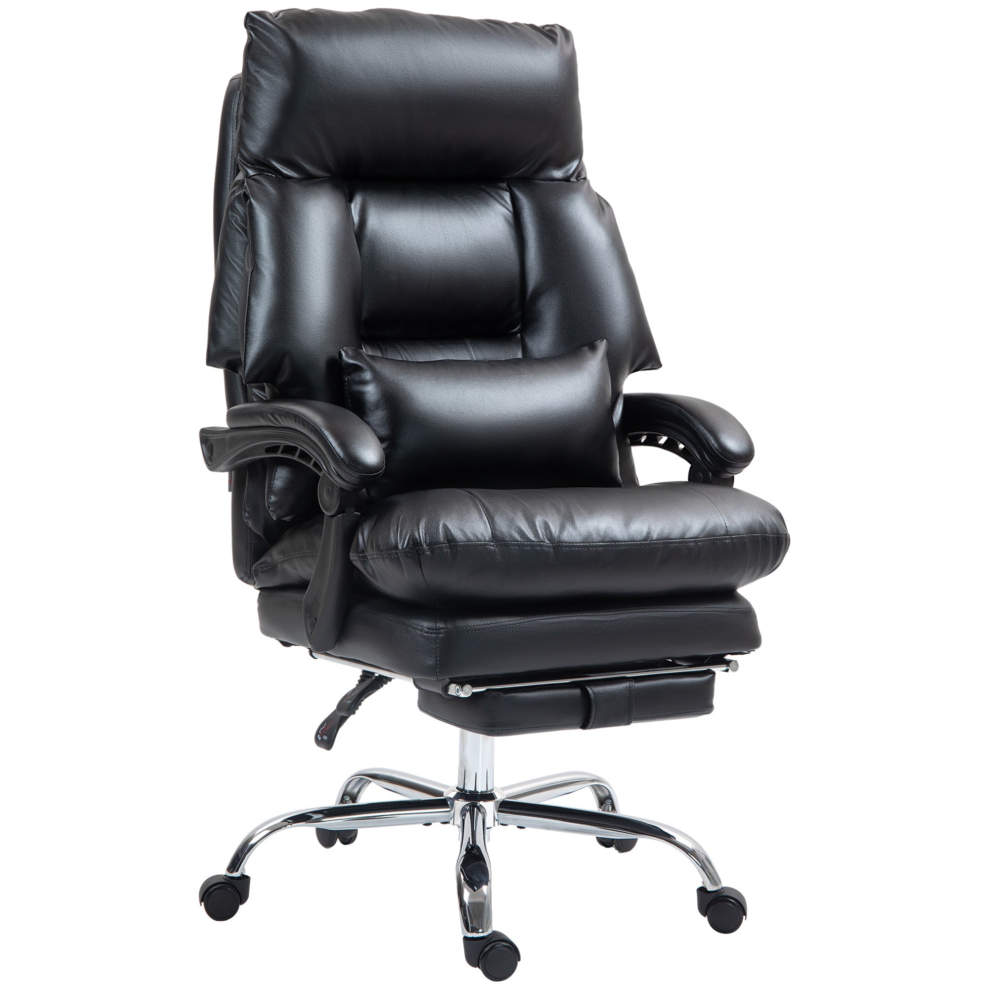 Overstuffed Office Chair, High Back Desk Chair With Foot Rest