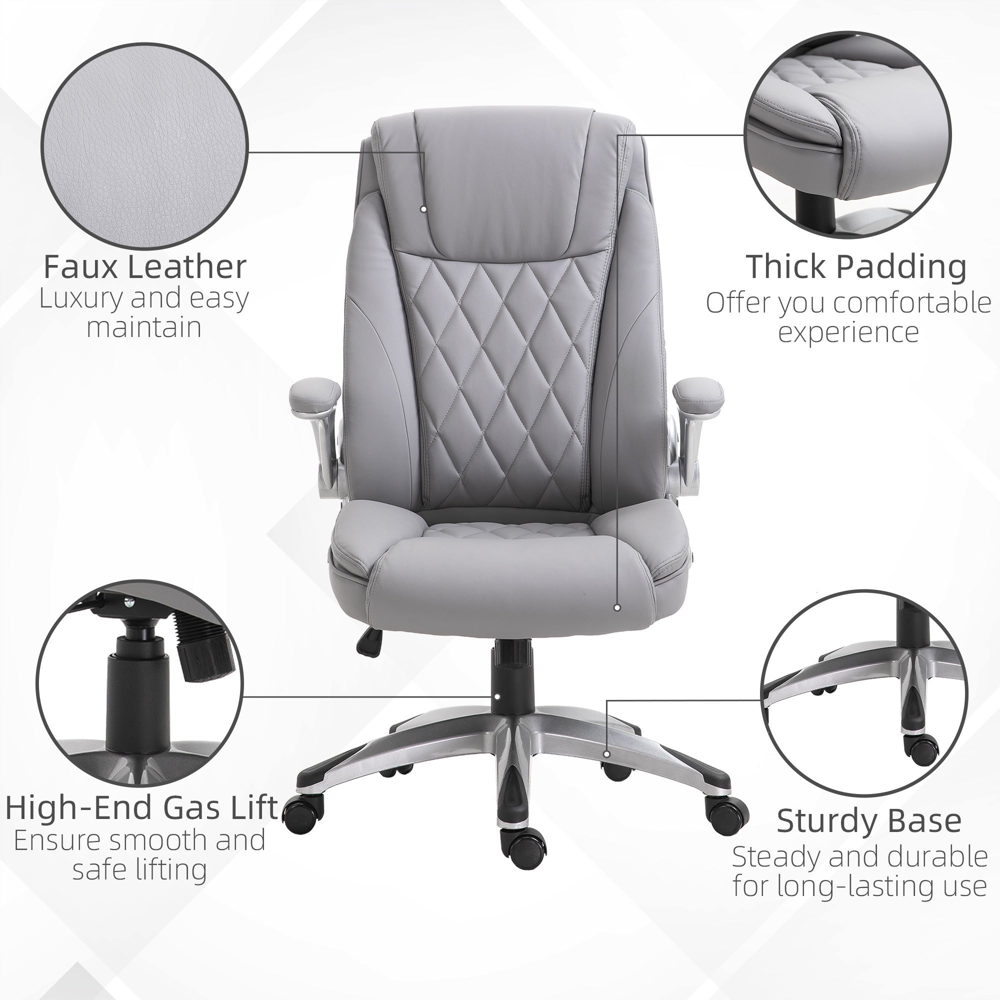 Vinsetto High Back Faux Leather Home Office Chair Rocker