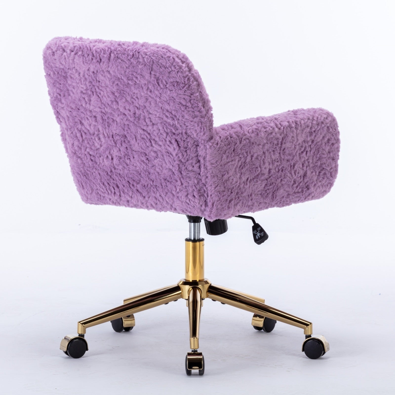 Rabbit Hair Home Office Chair With Golden Metal Base