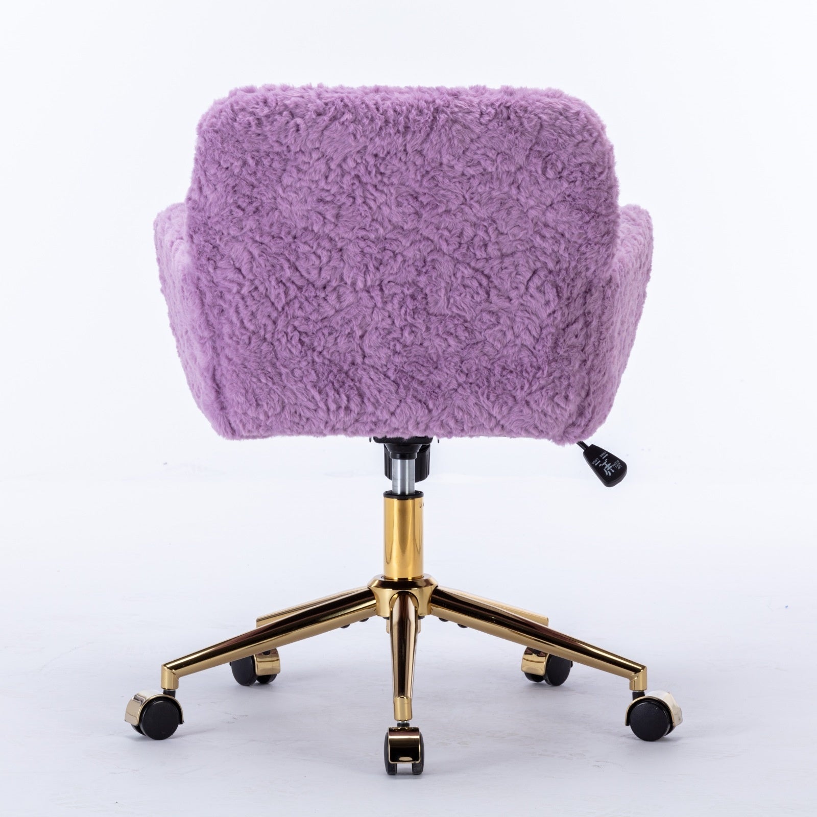 Rabbit Hair Home Office Chair With Golden Metal Base