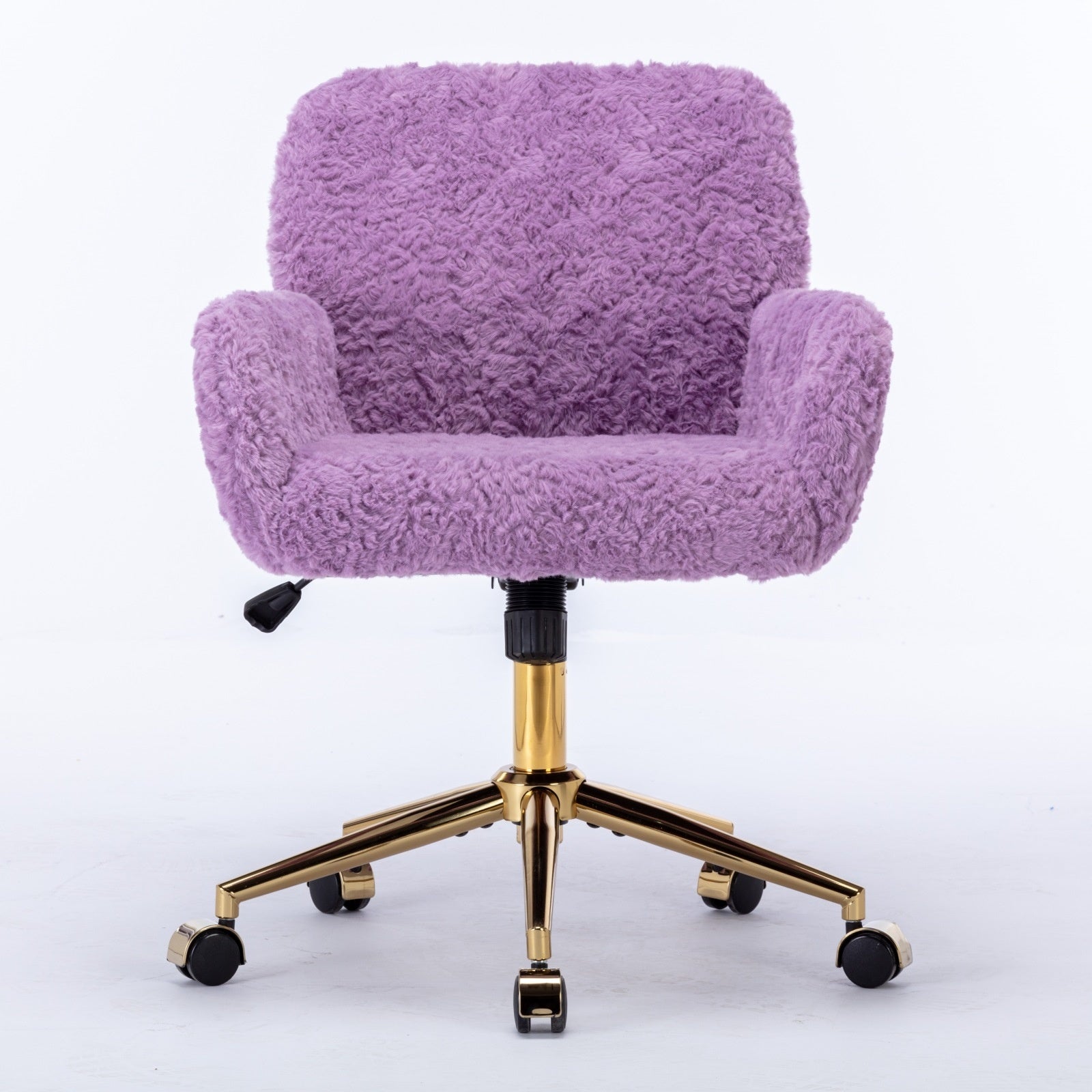 Rabbit Hair Home Office Chair With Golden Metal Base