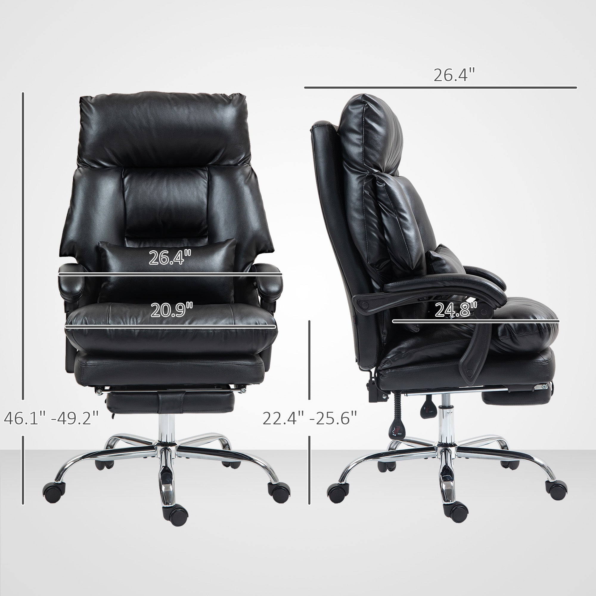 Overstuffed Office Chair, High Back Desk Chair With Foot Rest