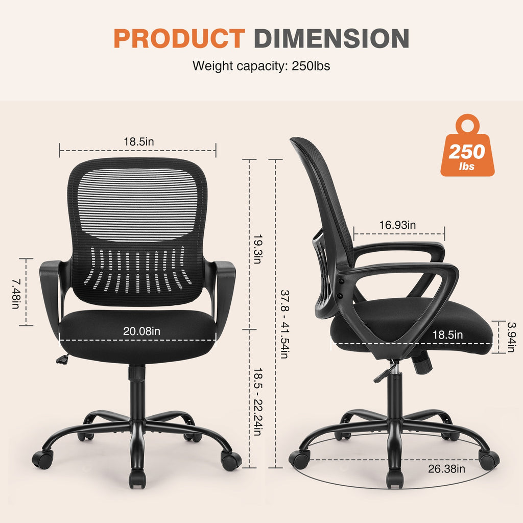Tall Office Chair For Standing Desk With Adjustable Foot Ring