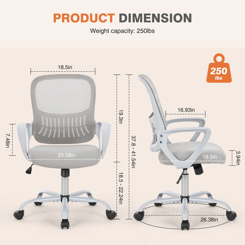 Tall Office Chair For Standing Desk With Adjustable Foot Ring