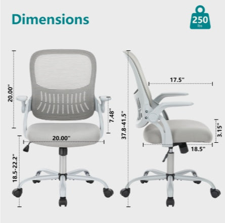 Tall Office Chair For Standing Desk With Adjustable Foot Ring