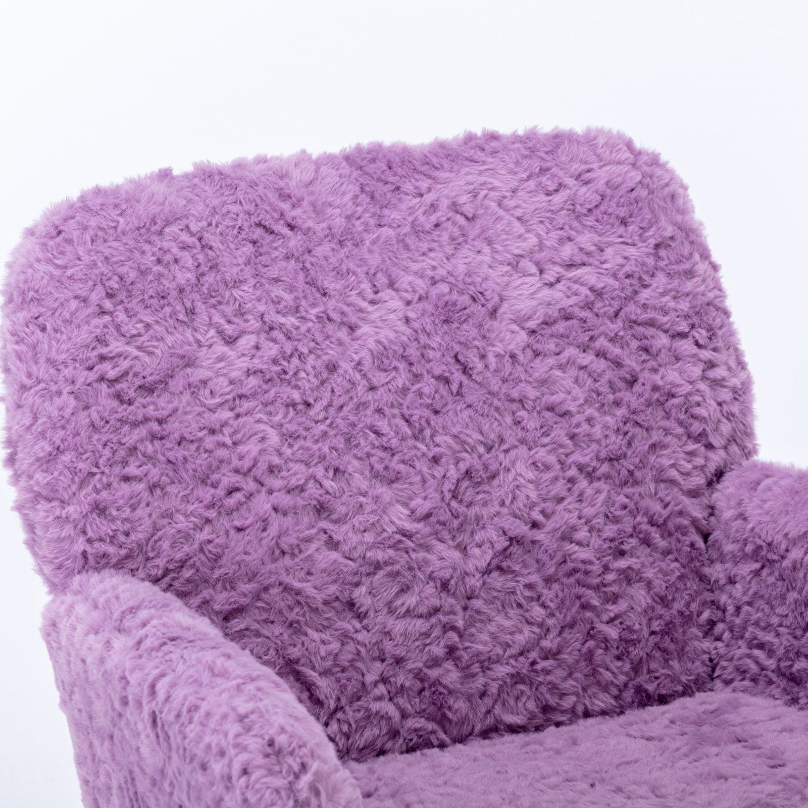 Rabbit Hair Home Office Chair With Golden Metal Base