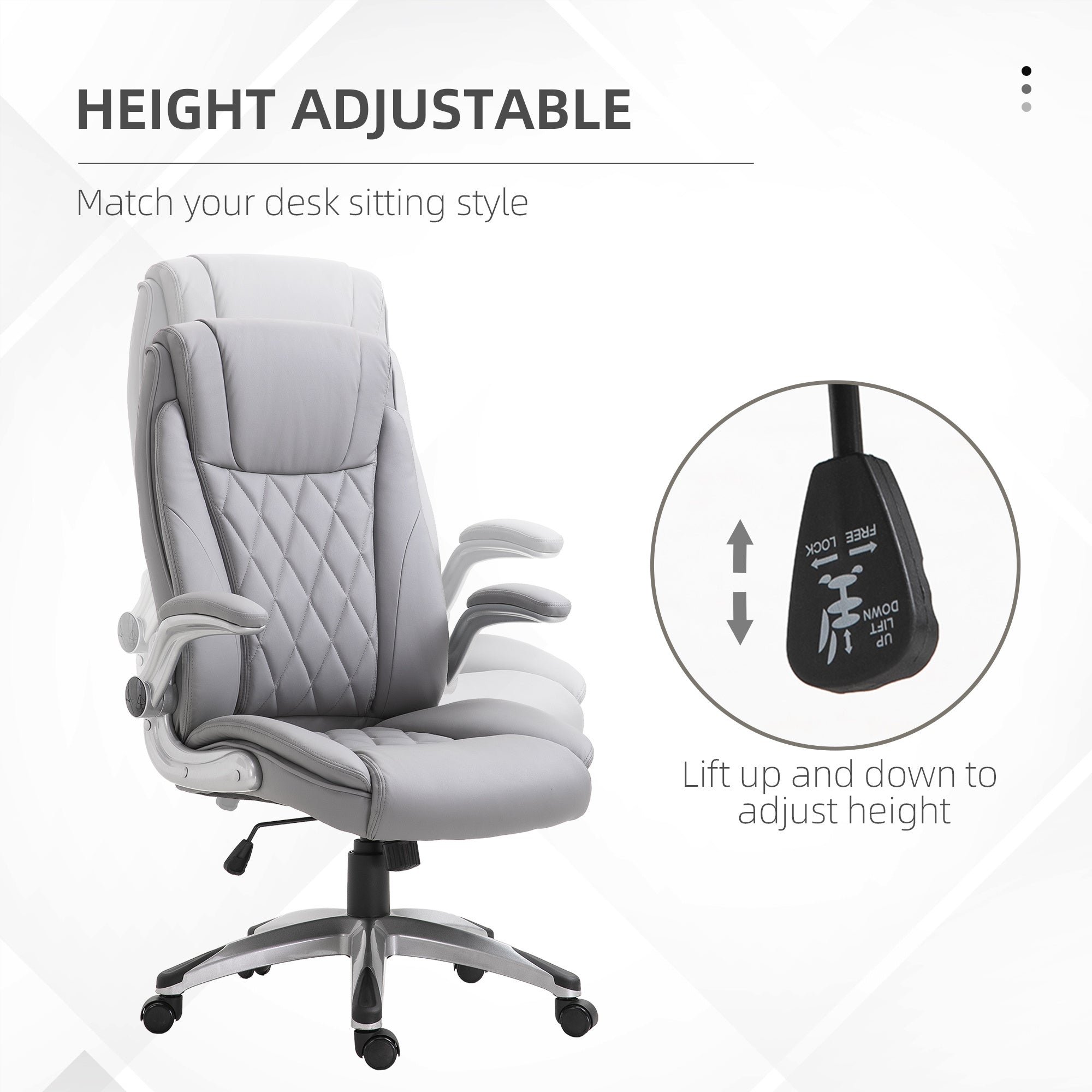 Vinsetto High Back Faux Leather Home Office Chair Rocker