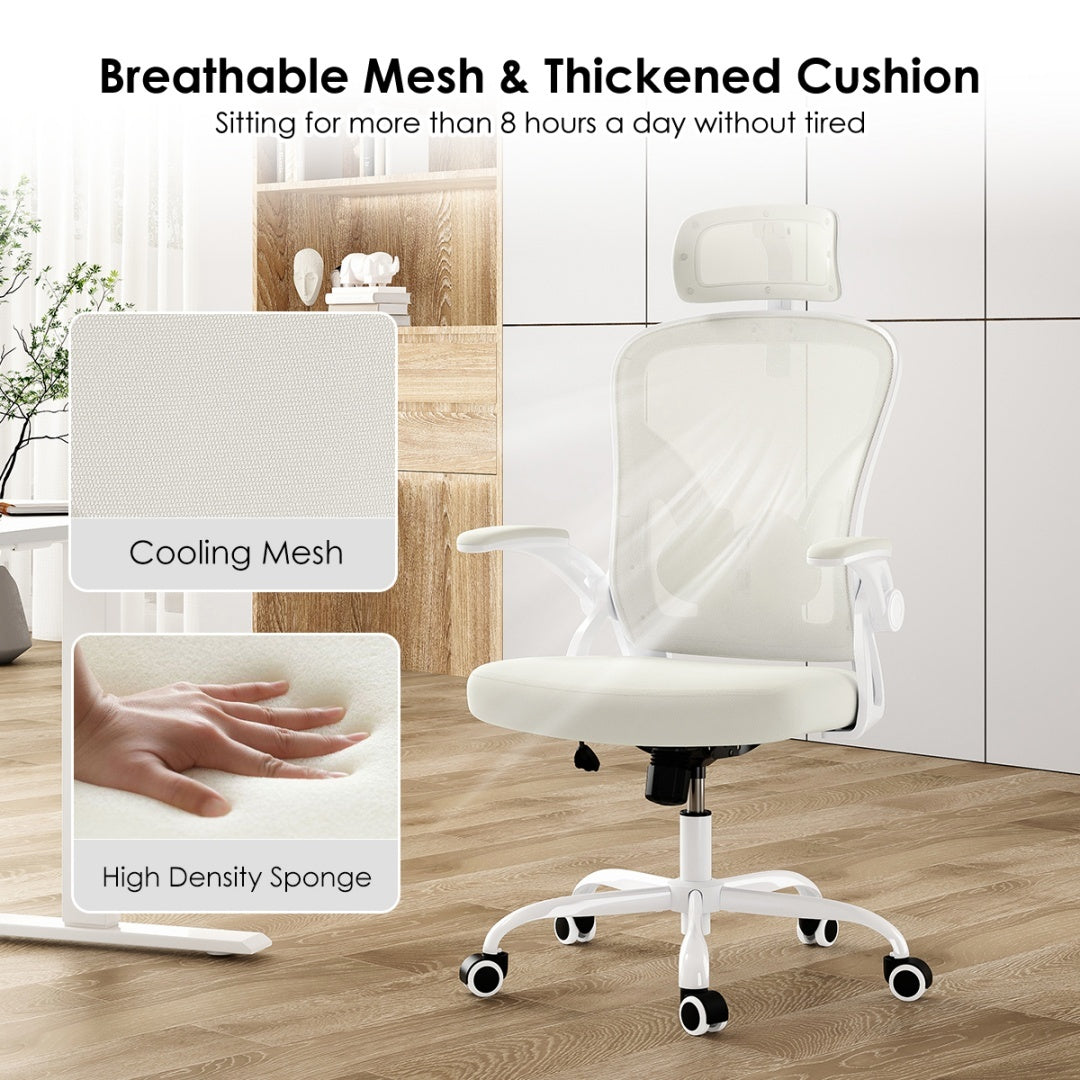Computer Chair With Armrests And Adjustable Lumbar Support