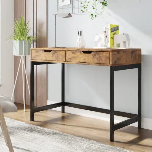 Computer Desk Dressing Table With 2 Drawers Work Table Home Office Table Industrial The Chair Company