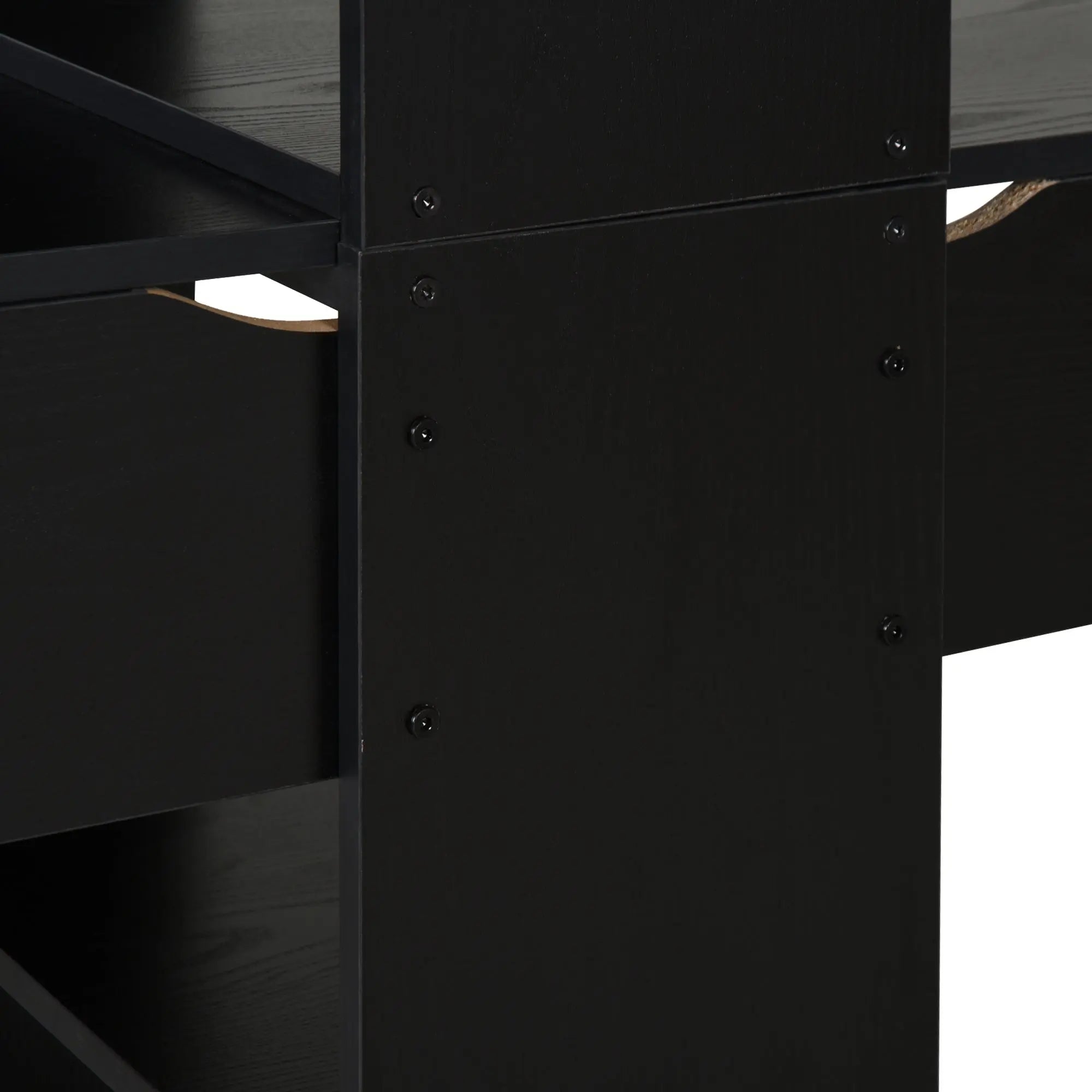 Extra Long 2-Person Desk With Bookshelf Black Home Office Workstation Combo The Chair Company