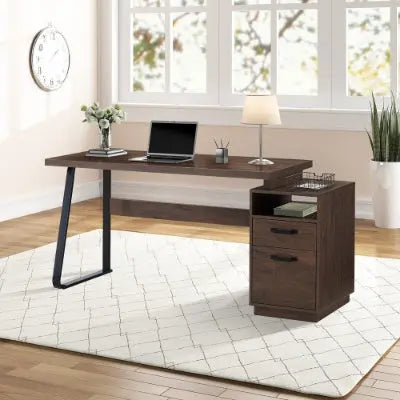 Home Office Computer Desk With Drawers Hanging Letter-size Files, 65 Inch Writing Study Table With Drawers The Chair Company