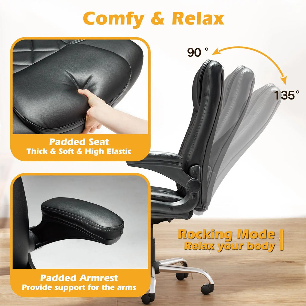 Leather Executive Office Chair With Arm & Rocking Function The Chair Company