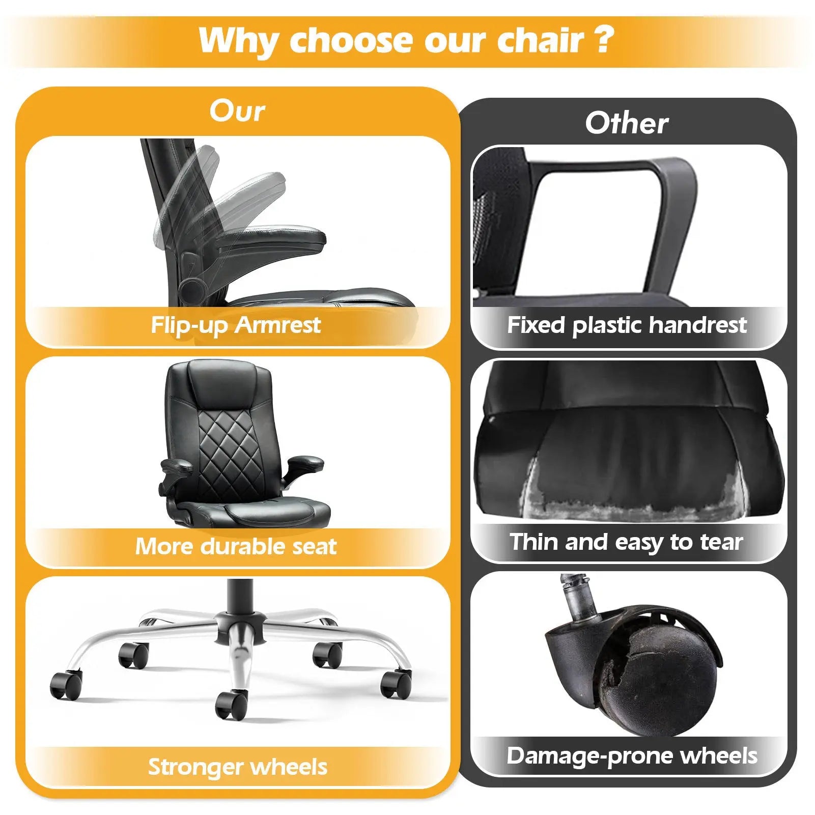 Leather Executive Office Chair With Arm & Rocking Function The Chair Company