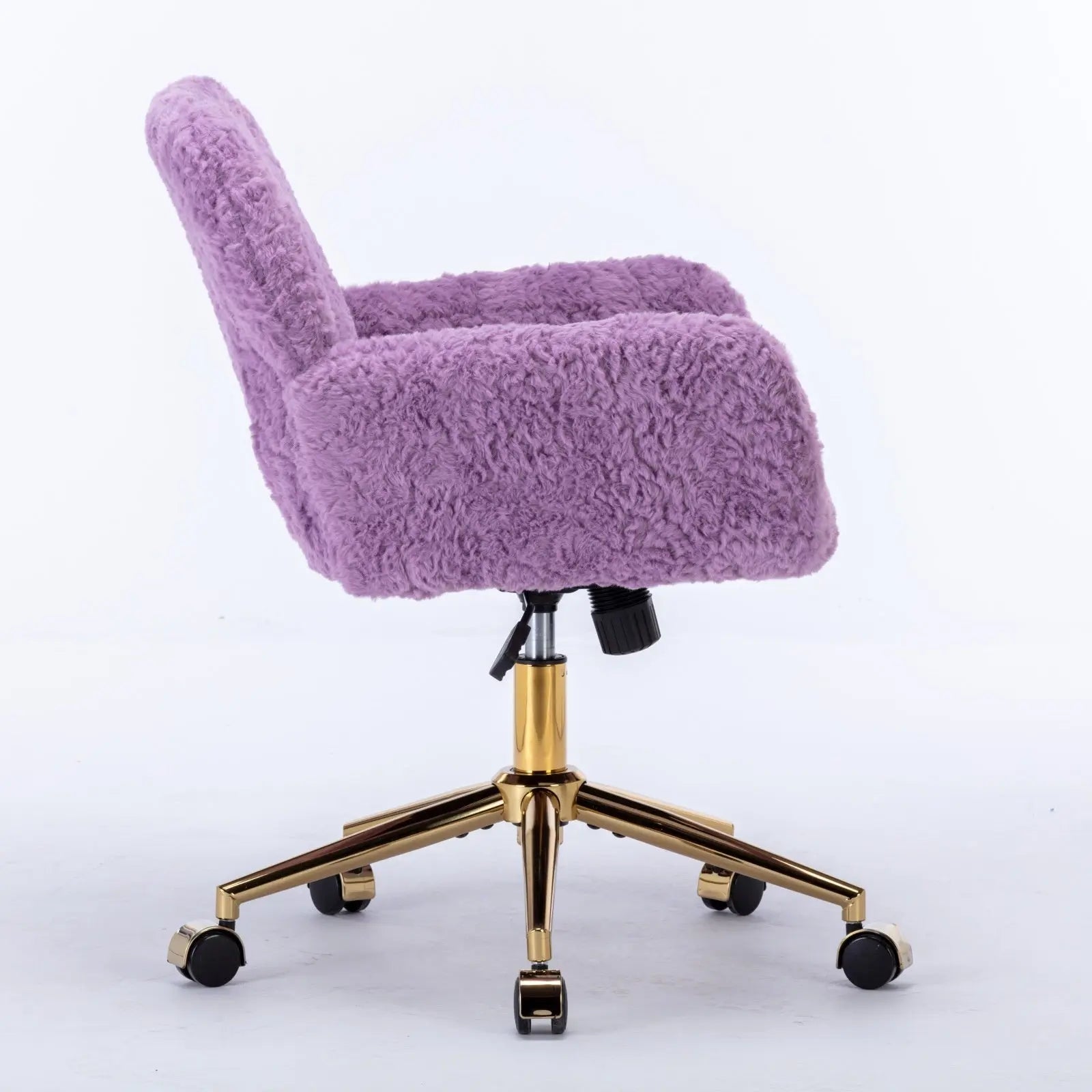 Rabbit Hair Home Office Chair With Golden Metal Base The Chair Company