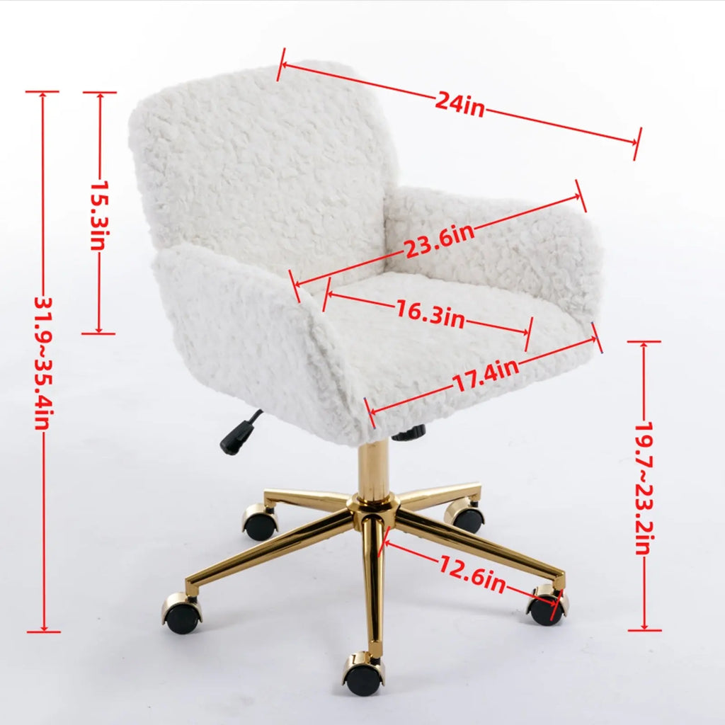 White Rabbit Hair Office Chair The Chair Company