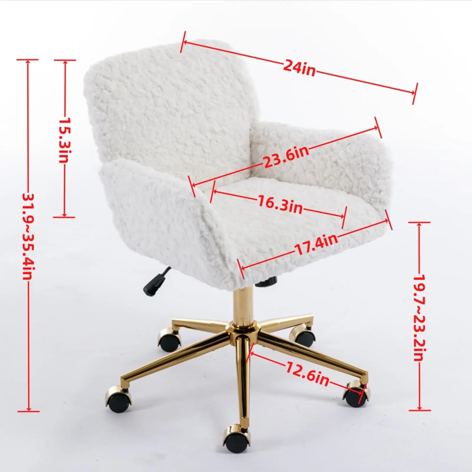 White Rabbit Hair Office Chair The Chair Company