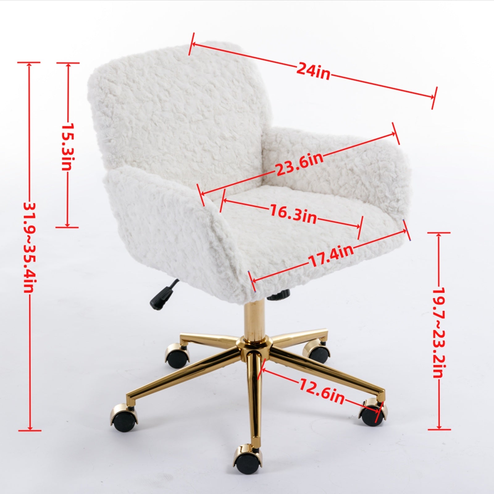 White Rabbit Hair Office Chair