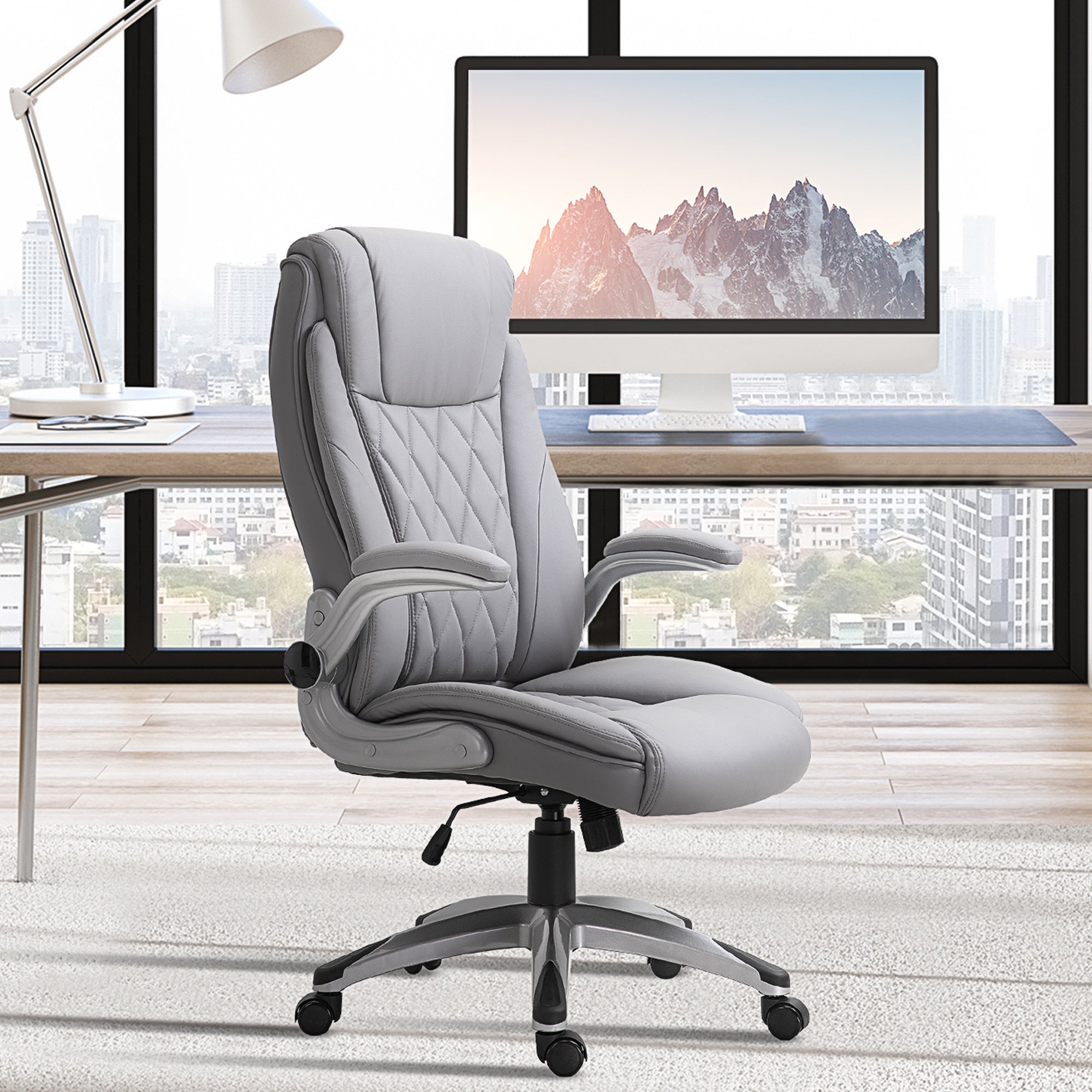 Vinsetto High Back Faux Leather Home Office Chair Rocker